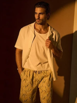 Sinsay - Bawełniana koszula z krótkim rękawem - biały