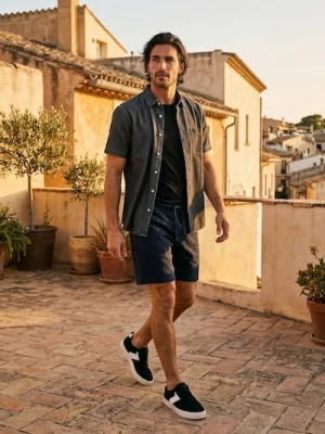 Sinsay - Bawełniana koszula z krótkim rękawem - szary