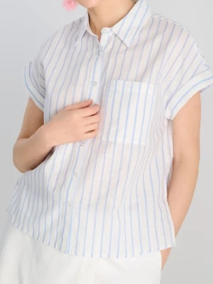 Sinsay - Bawełniana koszula z krótkim rękawem - wielobarwny