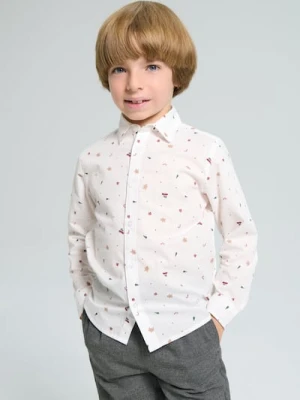 Sinsay - Bawełniana koszula z motywem świątecznym - biały