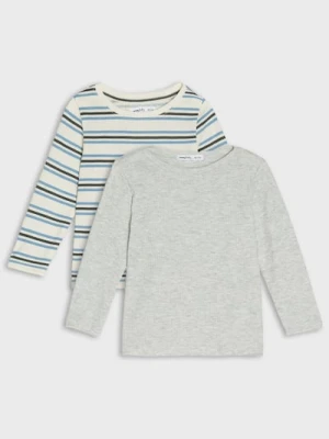 Sinsay - Bawełniana koszulka 2 pack - kremowy