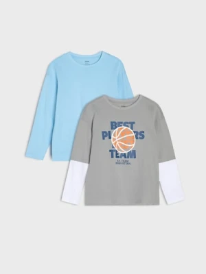 Sinsay - Bawełniana koszulka 2 pack - szary