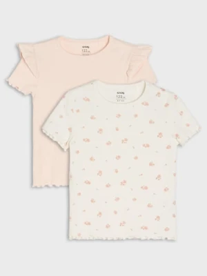 Sinsay - Bawełniana koszulka 2 pack - wielobarwny