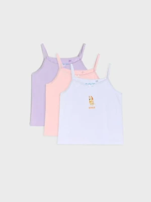 Sinsay - Bawełniana koszulka 3 pack Bluey - biały