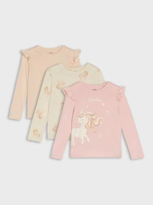 Sinsay - Bawełniana koszulka 3 pack - wielobarwny