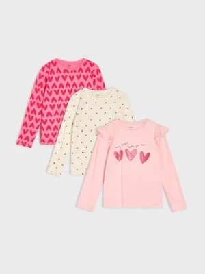 Sinsay - Bawełniana koszulka 3 pack - wielobarwny