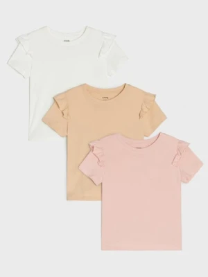 Sinsay - Bawełniana koszulka 3 pack - wielobarwny