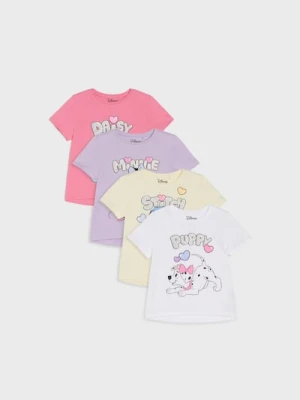 Sinsay - Bawełniana koszulka 4 pack Disney - wielobarwny