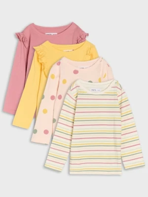 Sinsay - Bawełniana koszulka 4 pack - kremowy