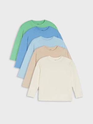 Sinsay - Bawełniana koszulka 5 pack - zielony