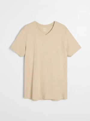 Sinsay - Bawełniana koszulka basic - beżowy