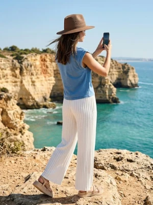 Zdjęcie produktu Sinsay - Bawełniana koszulka basic - błękitny