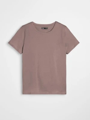 Sinsay - Bawełniana koszulka basic - brązowy