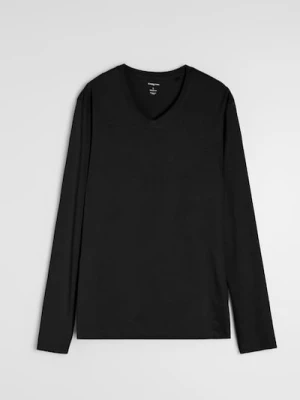 Sinsay - Bawełniana koszulka basic - czarny