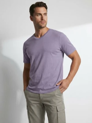 Sinsay - Bawełniana koszulka basic - fioletowy