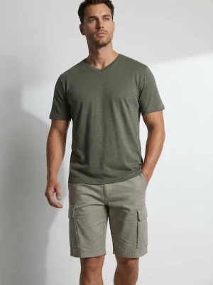 Zdjęcie produktu Sinsay - Bawełniana koszulka basic - khaki