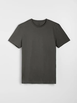 Zdjęcie produktu Sinsay - Bawełniana koszulka basic - khaki