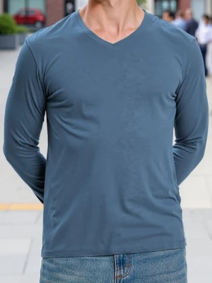 Sinsay - Bawełniana koszulka basic - niebieski