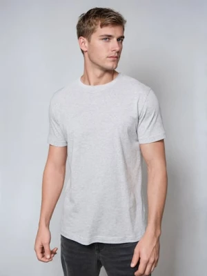 Sinsay - Bawełniana koszulka basic - szary