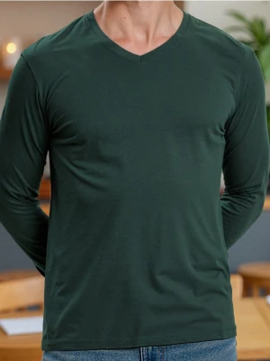 Sinsay - Bawełniana koszulka basic - zielony