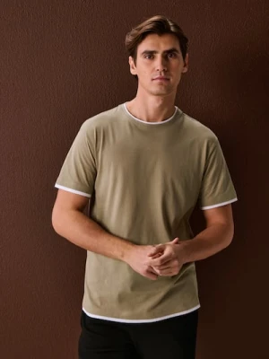 Sinsay - Bawełniana koszulka basic - zielony