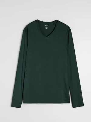 Sinsay - Bawełniana koszulka basic - zielony