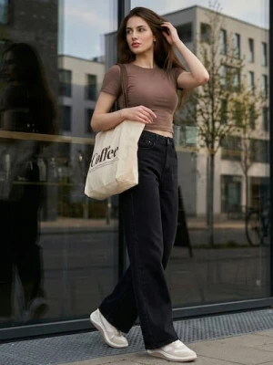 Sinsay - Bawełniana koszulka - brązowy