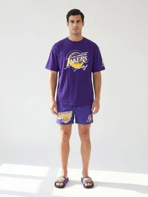 Zdjęcie produktu Sinsay - Bawełniana koszulka comfort z krótkim rękawem NBA - fioletowy