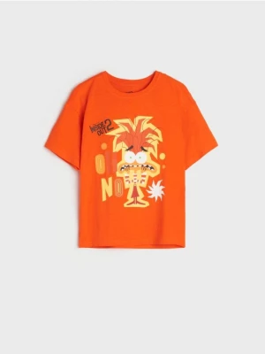 Sinsay - Bawełniana koszulka Disney - pomarańczowy