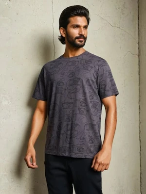 Sinsay - Bawełniana koszulka - fioletowy