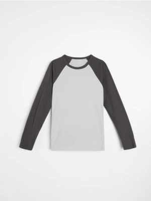 Zdjęcie produktu Sinsay - Bawełniana koszulka longsleeve - szary