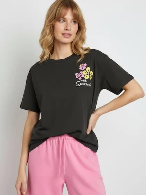 Sinsay - Bawełniana koszulka loose fit The Simpsons - szary