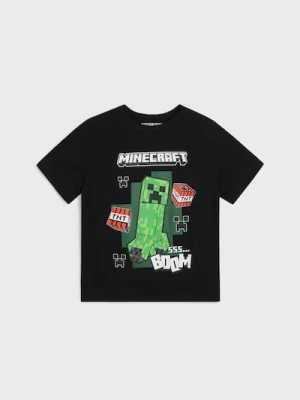 Sinsay - Bawełniana koszulka Minecraft - czarny