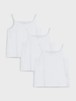 Sinsay - Bawełniana koszulka na ramiączkach - biały