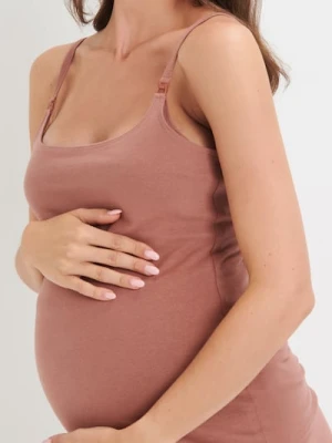 Sinsay - Bawełniana koszulka na ramiączkach - różowy