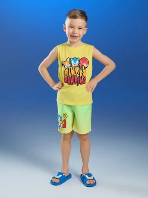 Sinsay - Bawełniana koszulka na ramiączkach Sonic the Hedgehog - żółty