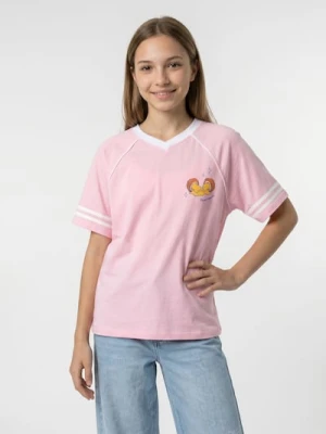 Sinsay - Bawełniana koszulka oversize z nadrukiem Gudetama - różowy