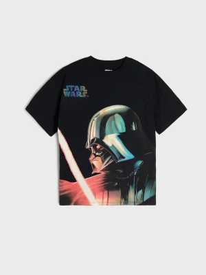 Sinsay - Bawełniana koszulka oversize z nadrukiem Star Wars - czarny