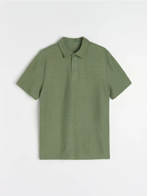 Sinsay - Bawełniana koszulka polo basic - zielony