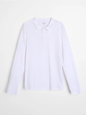 Sinsay - Bawełniana koszulka polo - biały