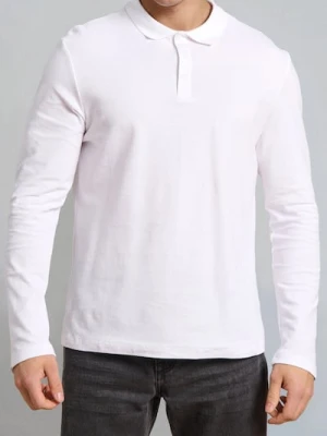 Sinsay - Bawełniana koszulka polo - biały