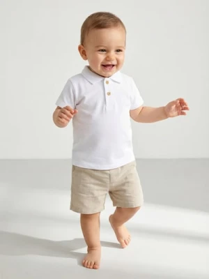 Sinsay - Bawełniana koszulka polo - biały