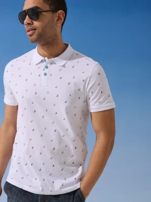 Sinsay - Bawełniana koszulka polo - biały