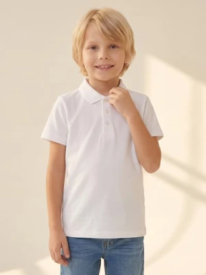 Sinsay - Bawełniana koszulka polo - biały