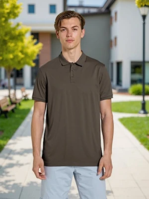 Sinsay - Bawełniana koszulka polo - brązowy