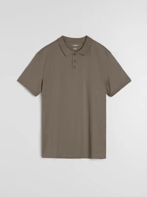 Sinsay - Bawełniana koszulka polo - brązowy