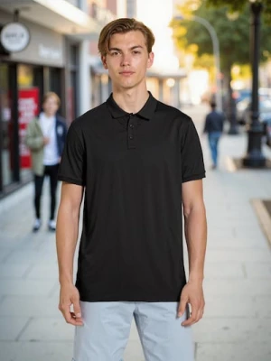 Sinsay - Bawełniana koszulka polo - czarny