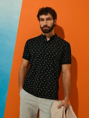 Sinsay - Bawełniana koszulka polo - czarny