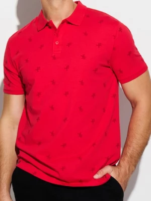 Sinsay - Bawełniana koszulka polo - czerwony
