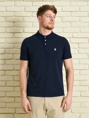 Sinsay - Bawełniana koszulka polo - granatowy